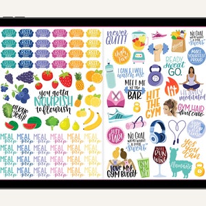 Digital Stickers, Digital Planner Stickers, Goodnotes Stickers, Unique Stickers, FITNESS STICKERS PACK image 5