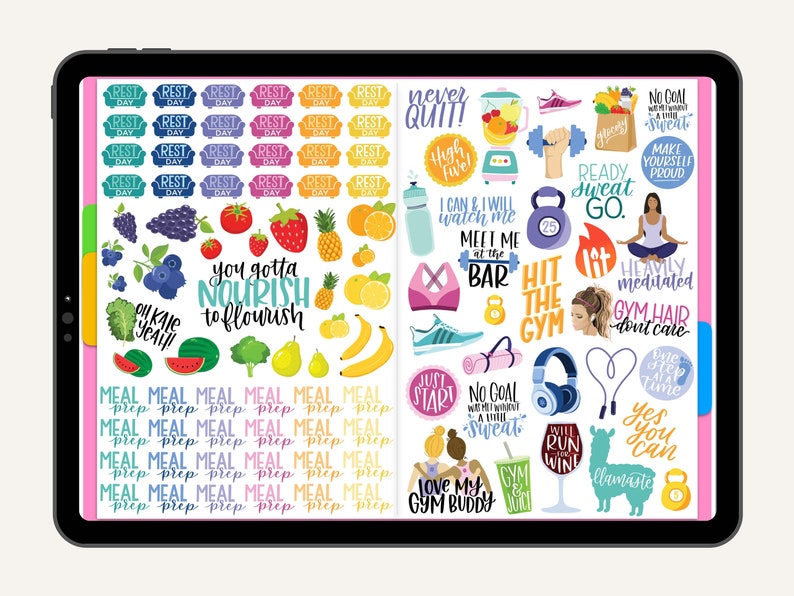 Digital Stickers, Digital Planner Stickers, Goodnotes Stickers, Unique Stickers, FITNESS STICKERS PACK image 5