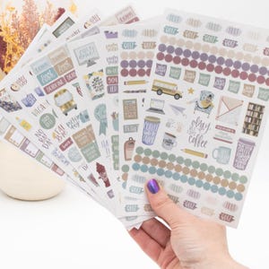 Teacher Planner Stickers | School & Classroom Organization Stickers | Cool Tones Sticker Pack for Teachers and Educators