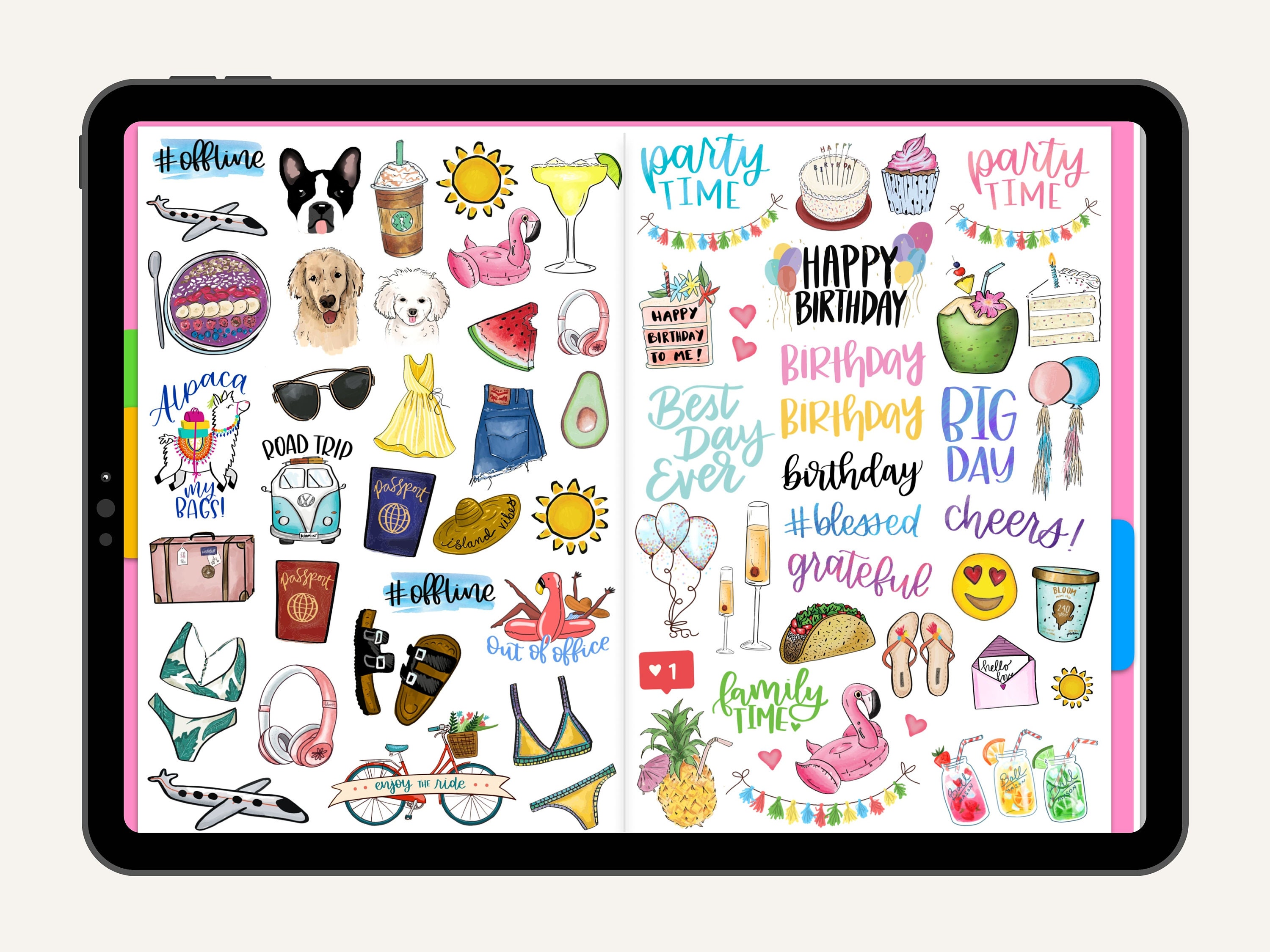 Digital Stickers, Digital Planner Stickers, Goodnotes Stickers, Unique ...