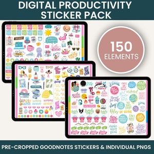 Digital Stickers, Digital Planner Stickers, Goodnotes Stickers, Unique Stickers, PRODUCTIVITY STICKERS PACK