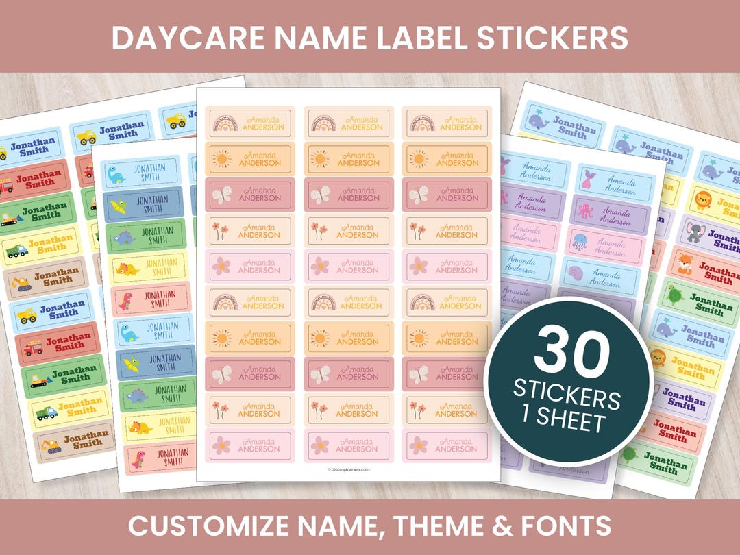 Personalized Name Labels for Daycare and School - Custom Baby Bottle ...