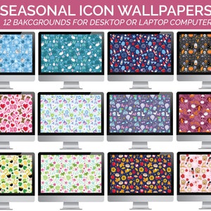 Seasonal Icons Desktop Wallpapers - DIGITAL DOWNLOAD - by bloom daily planners