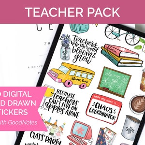 Digital Stickers, Digital Planner Stickers, Goodnotes Stickers, Unique Stickers, Teacher Stickers, TEACHER PACK