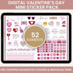 Digital Stickers, Digital Planner Stickers, Goodnotes Stickers, Unique Stickers, Holiday Stickers, VALENTINE'S DAY PACK