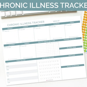 Chronic Illness Tracker Printable PDF - 8.5" x 11" Instant Download