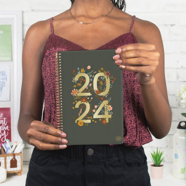 2024 Planner, January-December Planner, 2024 calendar year, Soft Cover Planner, 5.5" x 8.25", bloom daily planners, DREAMS IN BLOOM