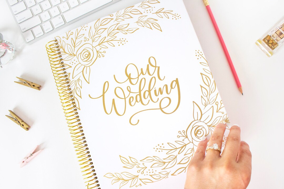 Wedding Planner Calendar Gold Floral Etsy Wedding Planner Calendar Gold Floral Etsy