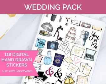 118 Unique Digital Planner Stickers for Goodnotes - WEDDING PACK - for iPad by bloom daily planners