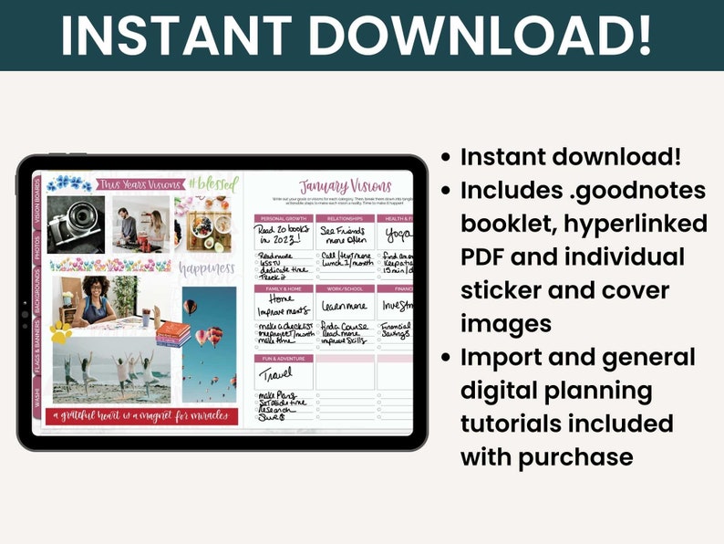 Digital Vision Board Kit - GOODNOTES ONLY From Bloom Planners - Etsy