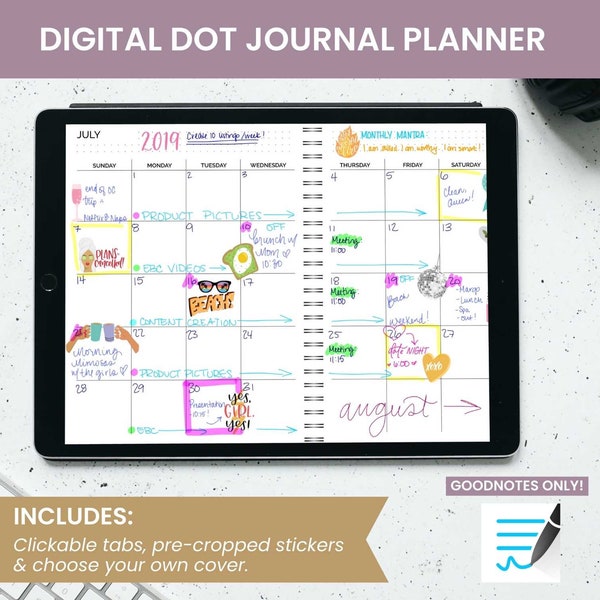 Digital Dot Journaling Planner for Goodnotes Only - UNDATED 12 MONTHS - iPad Perpetual Agenda by bloom daily planners