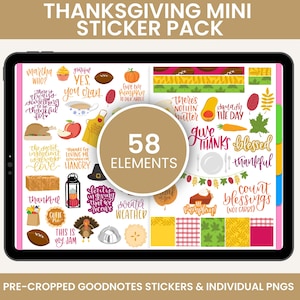 Digital Stickers, Digital Planner Stickers, Goodnotes Stickers, Unique Stickers, THANKSGIVING STICKERS PACK