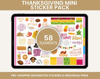 Digital Stickers, Digital Planner Stickers, Goodnotes Stickers, Unique Stickers, THANKSGIVING STICKERS PACK