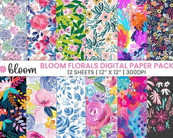 12" x 12" Digital Paper Pack - BLOOM FLORALS - by bloom daily planners