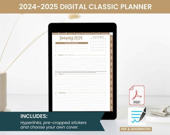 2024-25 Digital Classic Planner, July 2024 - July 2025 - GOODNOTES ONLY Dated iPad Agenda from bloom planners