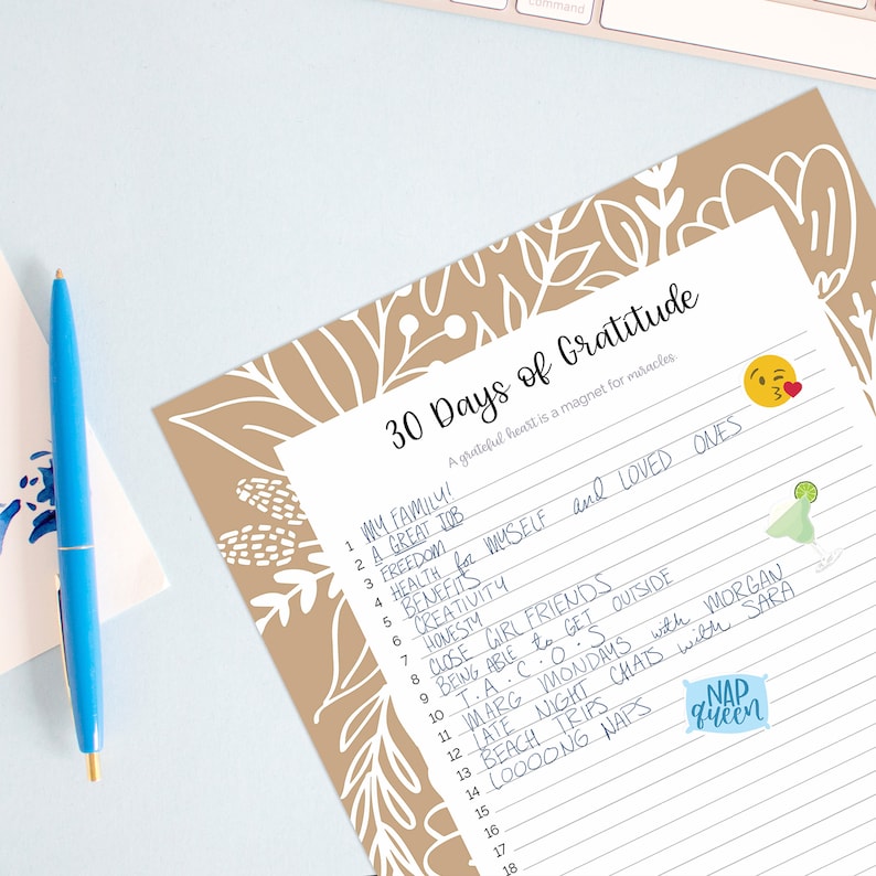 30 Days of Gratitude - Printable PDF - 8.5" X 11" Instant Download - Etsy