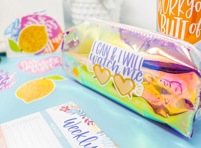 5 Piece Vinyl Die Cut Sticker Set Cute Stickers Funny Etsy