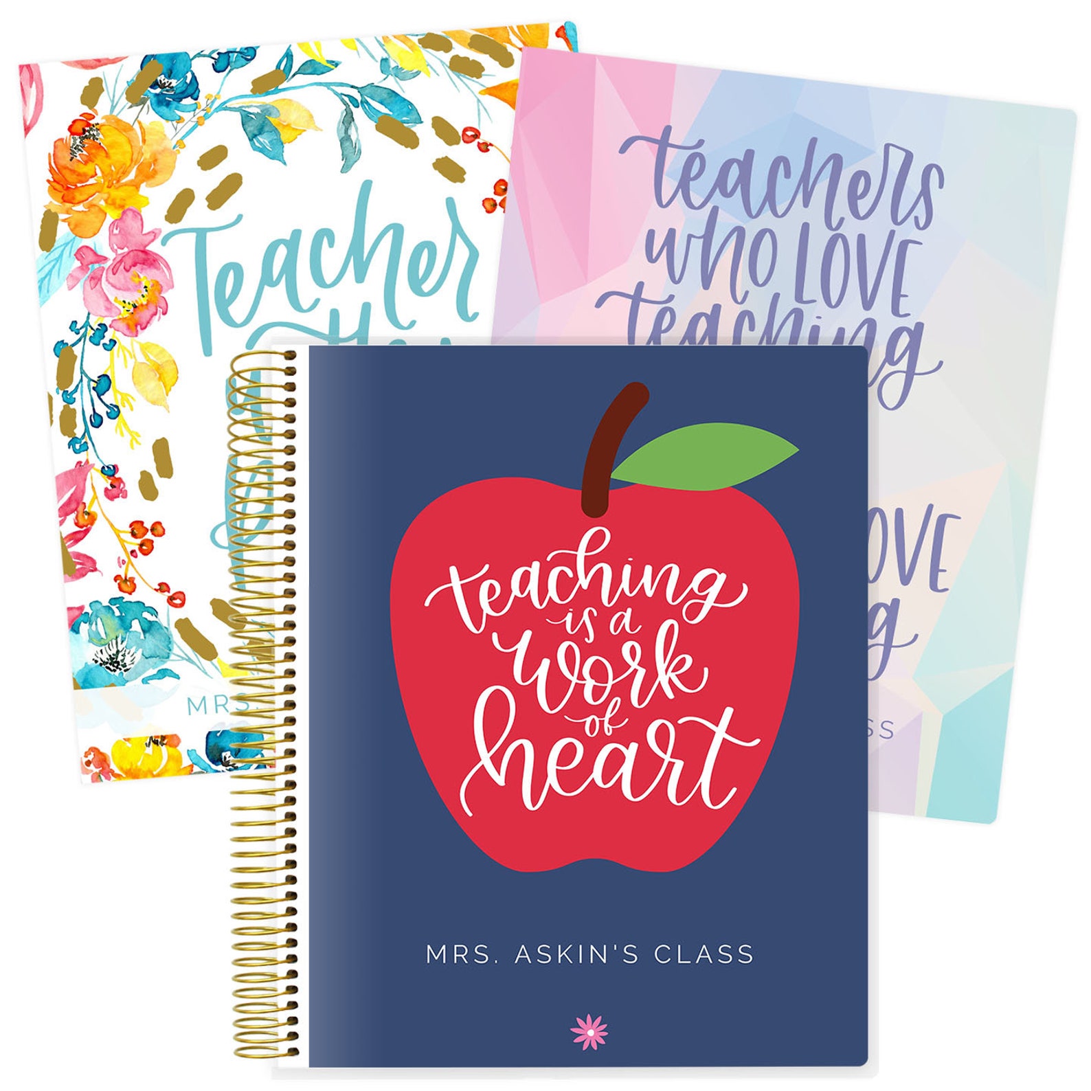 Customizable Teacher Planner Covers Canva Template Etsy