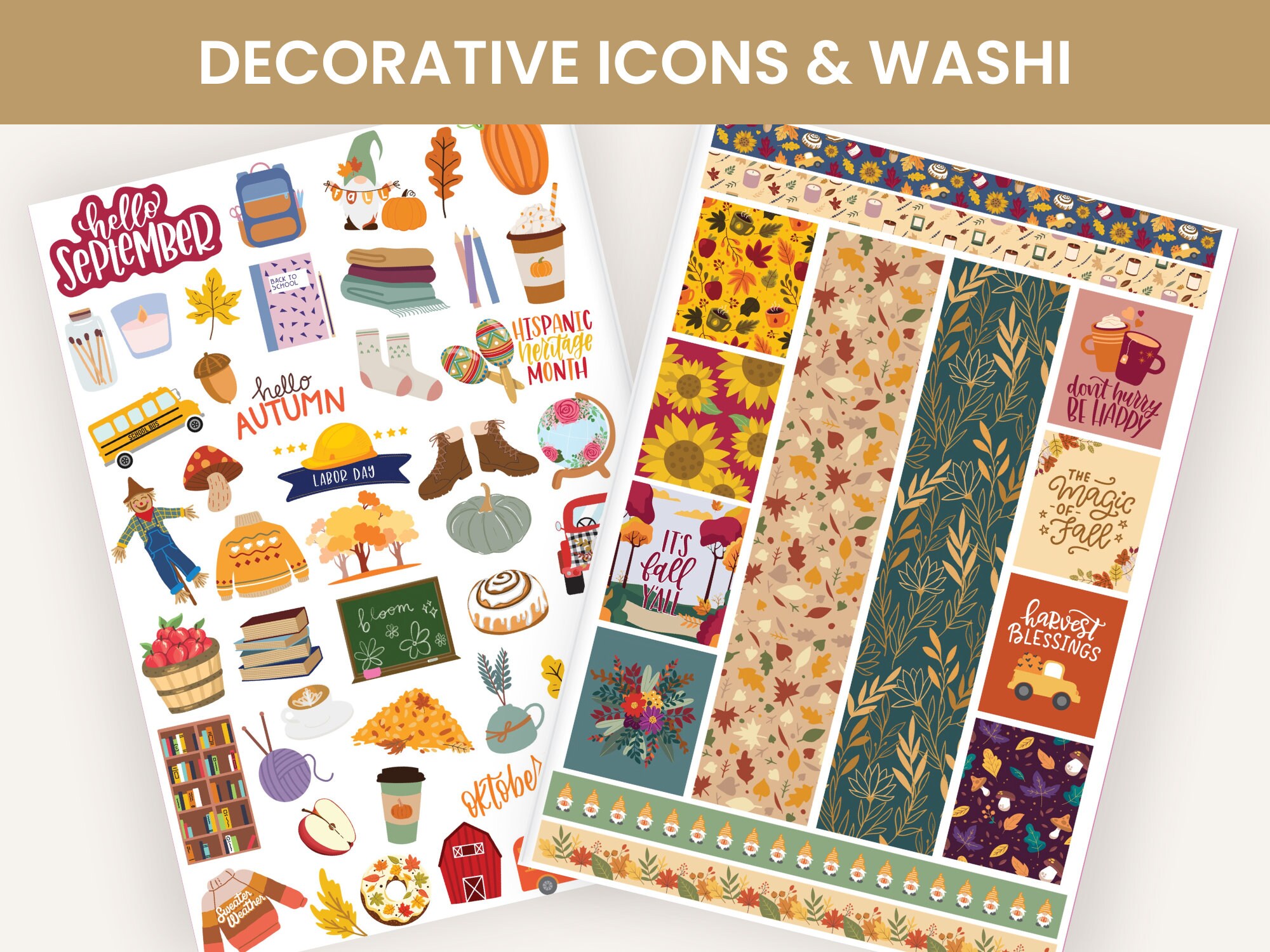 September Stickers, Digital Stickers, Goodnotes Stickers, PNG Stickers ...