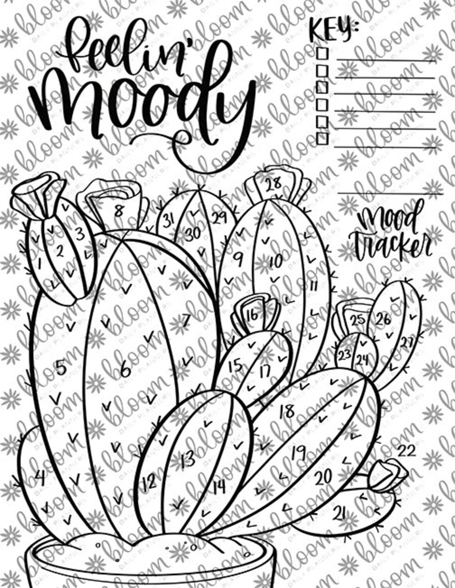 Mood Tracker Printable PDF 8.5 X 11 Instant - Etsy