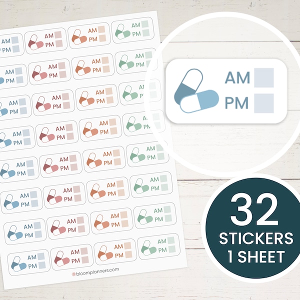 Am Pm Pill Stickers - Etsy