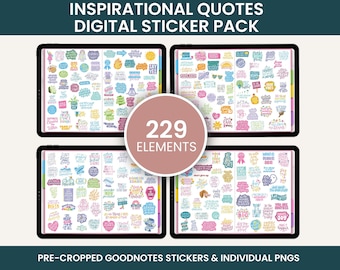 Digital Stickers, Digital Planner Stickers, Goodnotes Stickers, Unique Stickers, INSPIRATIONAL QUOTES PACK