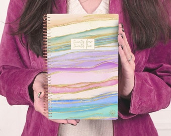 2024-25 Soft Cover Planner, 5.5" x 8.25", Watercolor Waves - Academic Year July 2024 - July 2025 by bloom daily planners