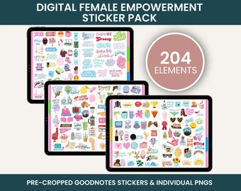 Digital Stickers, Digital Planner Stickers, Goodnotes Stickers, Unique Stickers, FEMALE EMPOWERMENT PACK