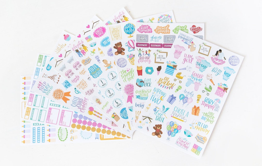 Sticker Sheets, Pregnancy & Baby's First Year Stickers V2 - Etsy