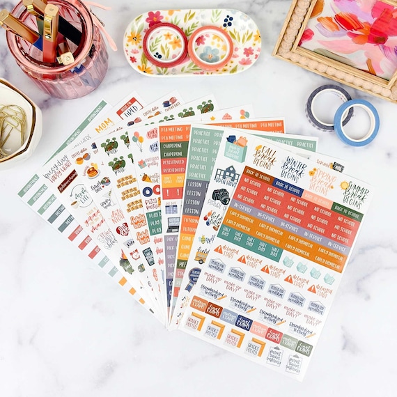 Mom Planner Stickers | School Schedule Sticker Pack | Back to School Stickers | 695 Sticker Set | bloom daily planners