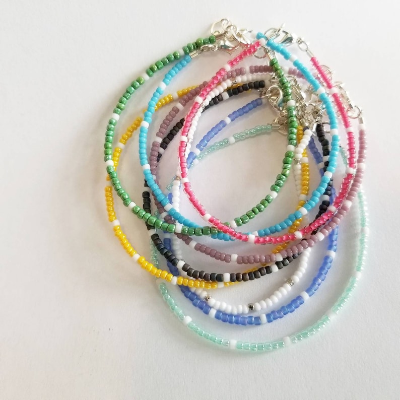 Seed Bead Bracelet Various Colors Beads Boho Friendship Etsy