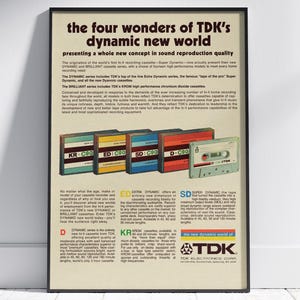 TDK DYNAMIC series Poster Digital Prints Retro music. Office Decor. Cassette tape Wall Art. y2k. Walkman. nostalgia, DOWNLOAD