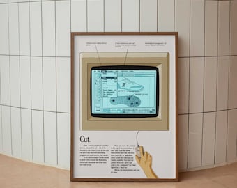 Póster vintage de Apple Mac: Decoración retro de oficina (descarga digital)