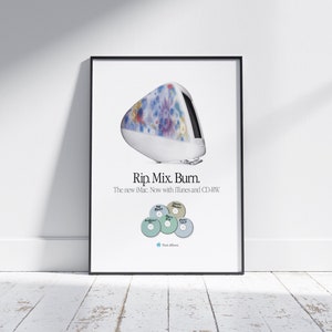 Affiche Apple vintage, impression numérique Mac Art. Cadeau pour amateur de pommes. Affiche Apple Mac. Décoration de bureau. Décoration murale logo pomme. Cadeau nerd TÉLÉCHARGER
