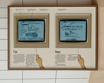 Póster vintage de Apple Mac: arte retro para recortar y pegar (descarga digital)
