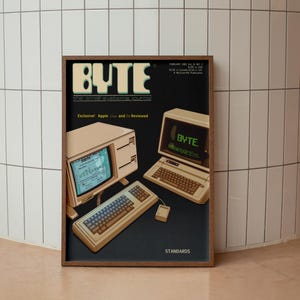 Vintage Byte Magazine Poster: Retro Apple Mac Wall Art (Digital Download)