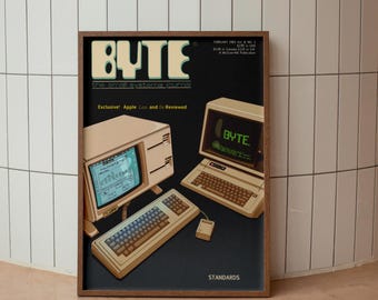 Vintage Byte Magazine Poster: Retro Apple Mac Wall Art (Digital Download)