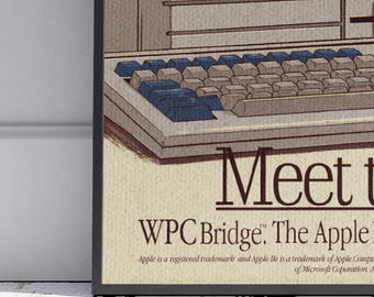 WPC Bridge IBM & Apple Iie Poster | Retro Computing Print