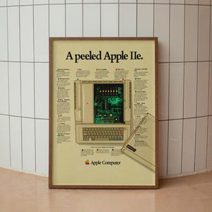Póster retro vintage de Apple. Impresión digital artística de Apple Mac. Regalo para amantes de Apple. Póster de Apple Mac. Decoración de oficina. Arte mural con el logotipo de Apple. DESCARGAR.