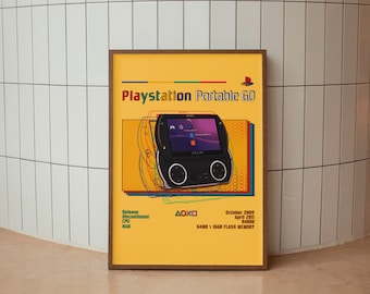 Póster vintage de PSP Go: Impresión de videojuegos retro (descarga digital)