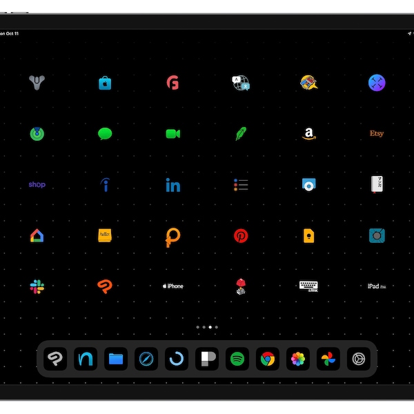 Dark Mode Icons Matte Black iOS 15 Colorful Icon Pack | Social Media Phone IOS 14 | Free additional icon upon request | Minimal Icon pack