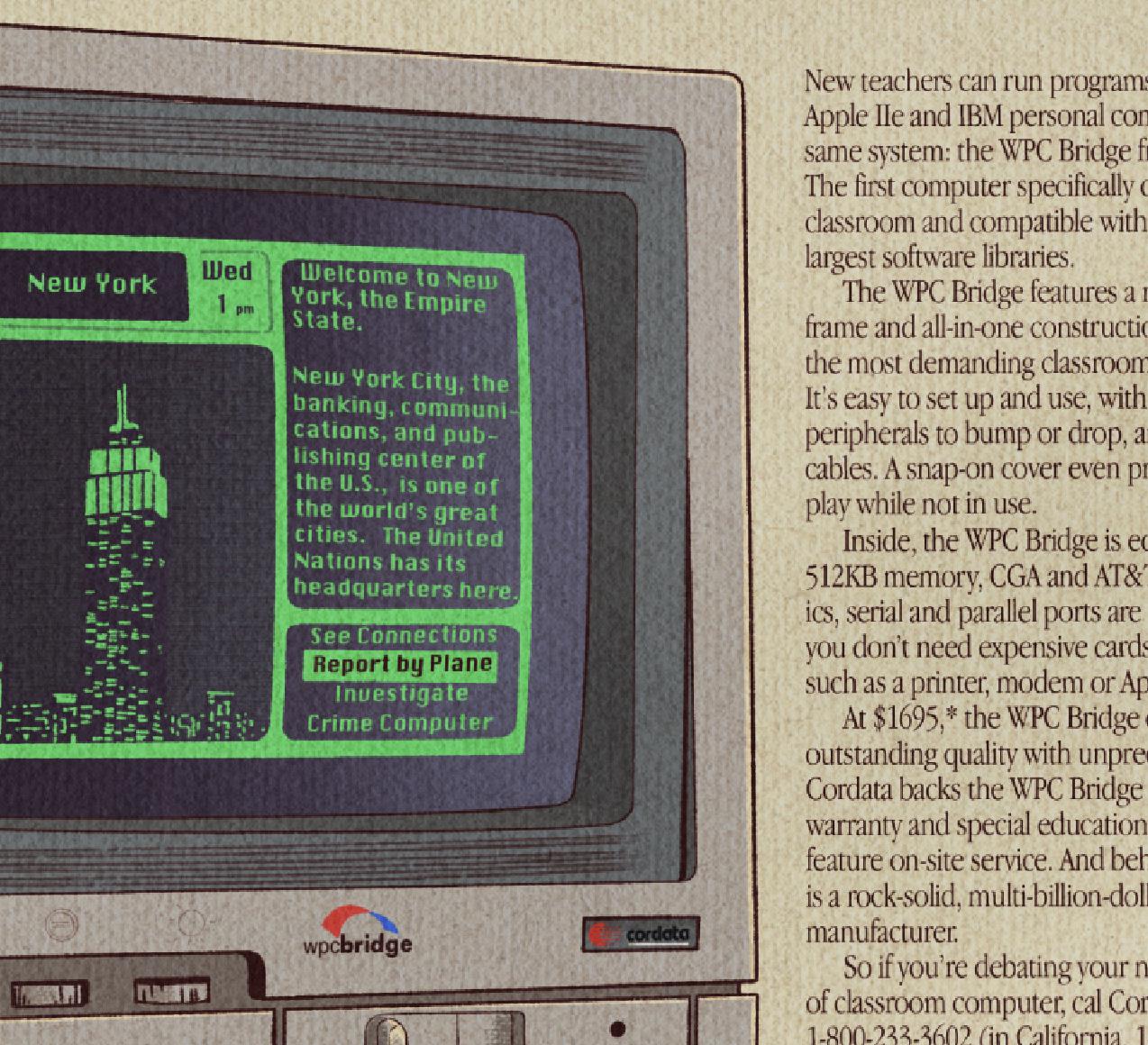 WPC Bridge IBM & Apple Iie Poster | Retro Computing Print