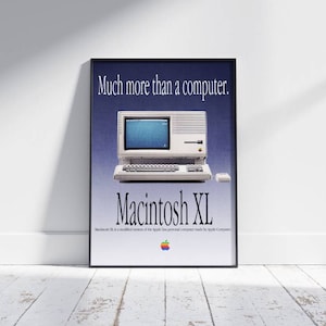Affiche Apple rétro vintage Macintosh XL Apple Mac Art Impressions numériques. TÉLÉCHARGER