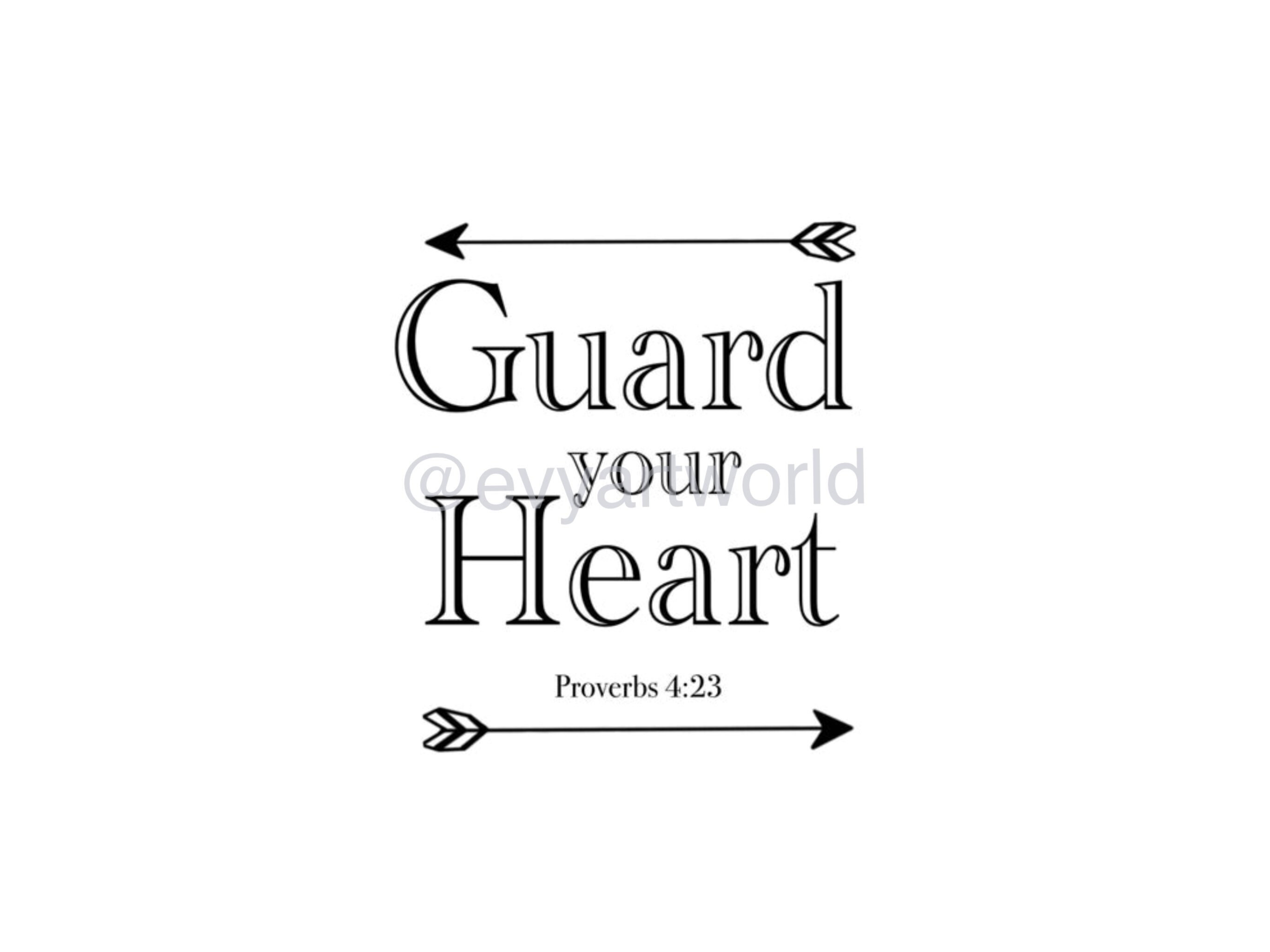 Guard your heart svg png jpeg pdf cut file poster Etsy Nederland