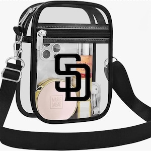 MLB Stadium Bags|Clear Bag w/ adjustable straps| Clear Purse|Approved Stadium bag|Messenger Shoulder bag| Waterproof bag| Bag with zipper|