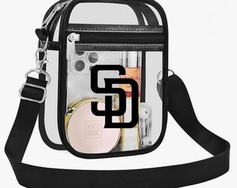 MLB Stadium Bags|Clear Bag w/ adjustable straps| Clear Purse|Approved Stadium bag|Messenger Shoulder bag| Waterproof bag| Bag with zipper|