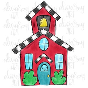 School House Sublimation PNG Design | School Teacher | Hand Drawn Digital Download | Printable Artwork | Digital Art | Back To School