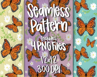 Butterfly Seamless File Png - Etsy