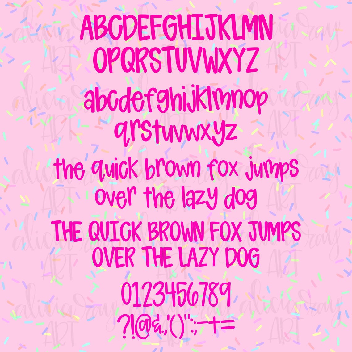 Whimsy Handwriting Rainbow Sprinkles Bouncy Handwritten Font | Procreate Font | Cricut ...