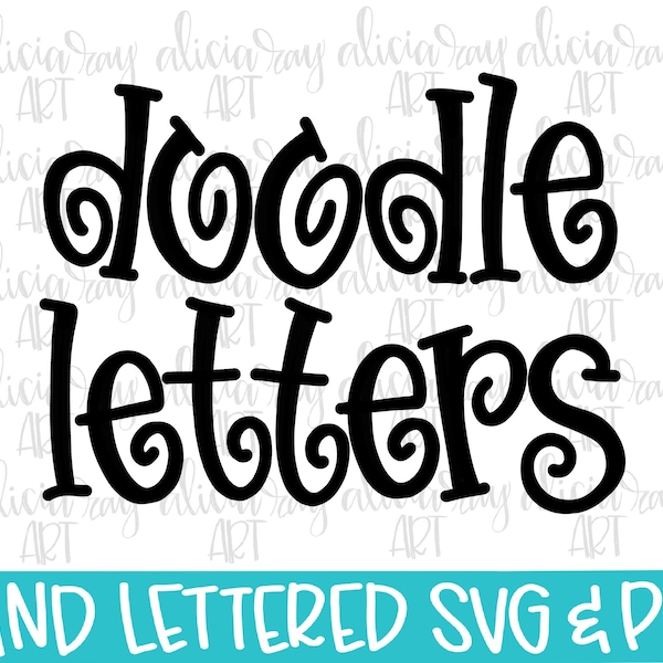 Doodle Letters Alphabet Set PNG and SVG | Hand Drawn Whimsical Alphabet | Alpha Pack Digital Download | Digital Art | Whimsical Font Set